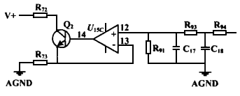 多路溫度遠(yuǎn)傳監(jiān)測儀V/I輸出電路